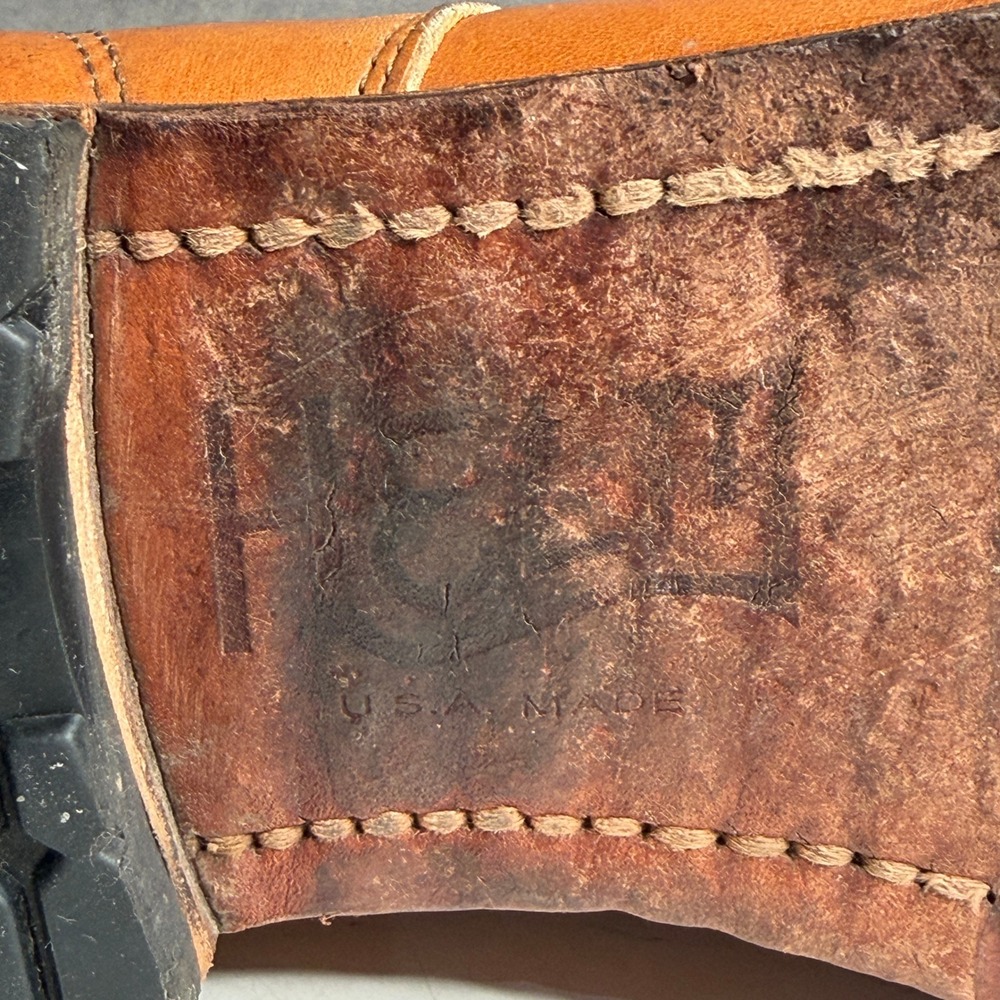 Men's Tan Leather Lace-Up Boots - Picture 7 of 13